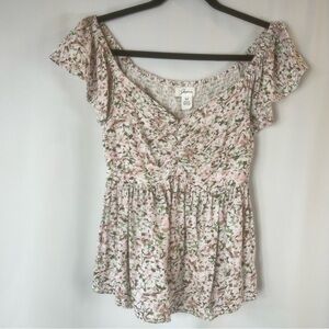 Floral Cottagecore Romantic sweetheart neckline Women's Top size: M